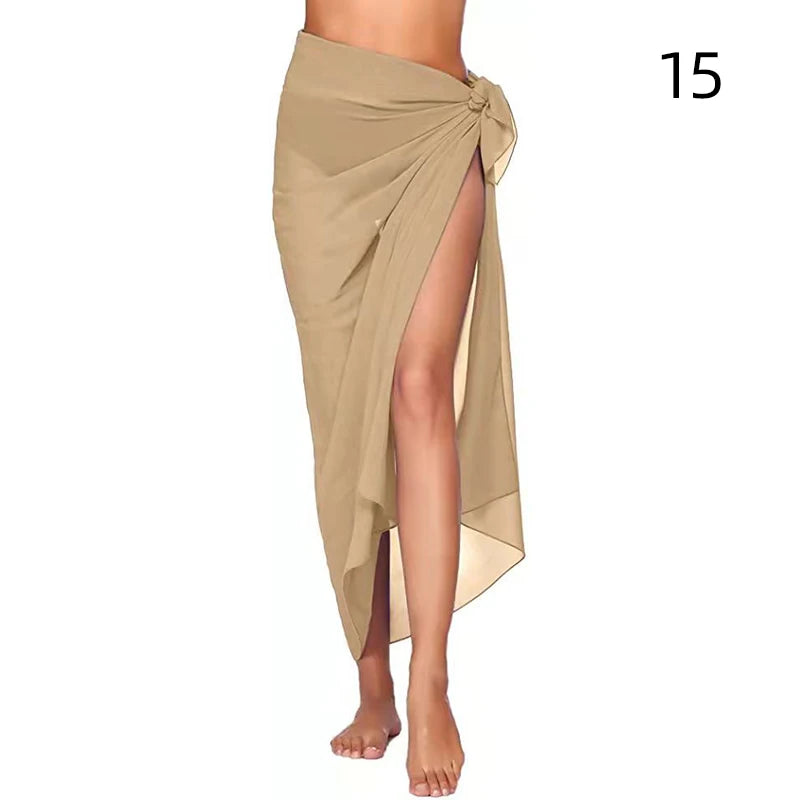 the gray color Chiffon Sarong Skirt