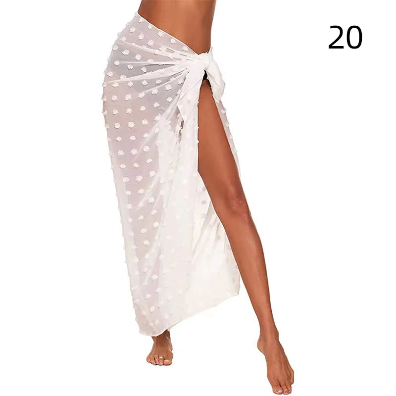 the Chiffon Sarong Skirt white color