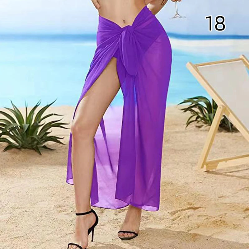 the blue color of the Sexy chiffon wrap skirt