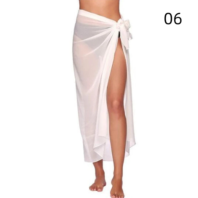 the white color Sexy chiffon wrap skirt