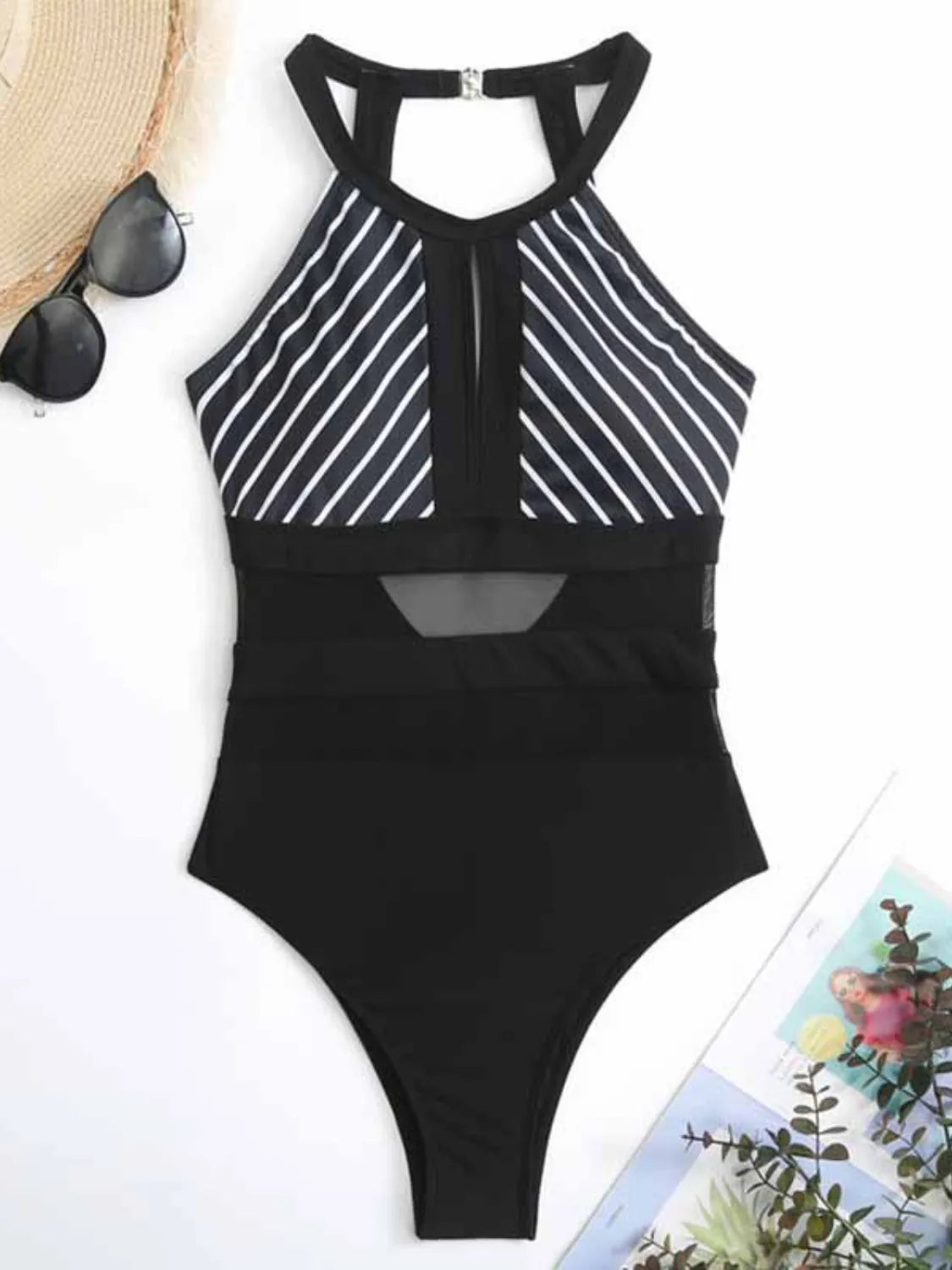 Women's open-back swimsuit