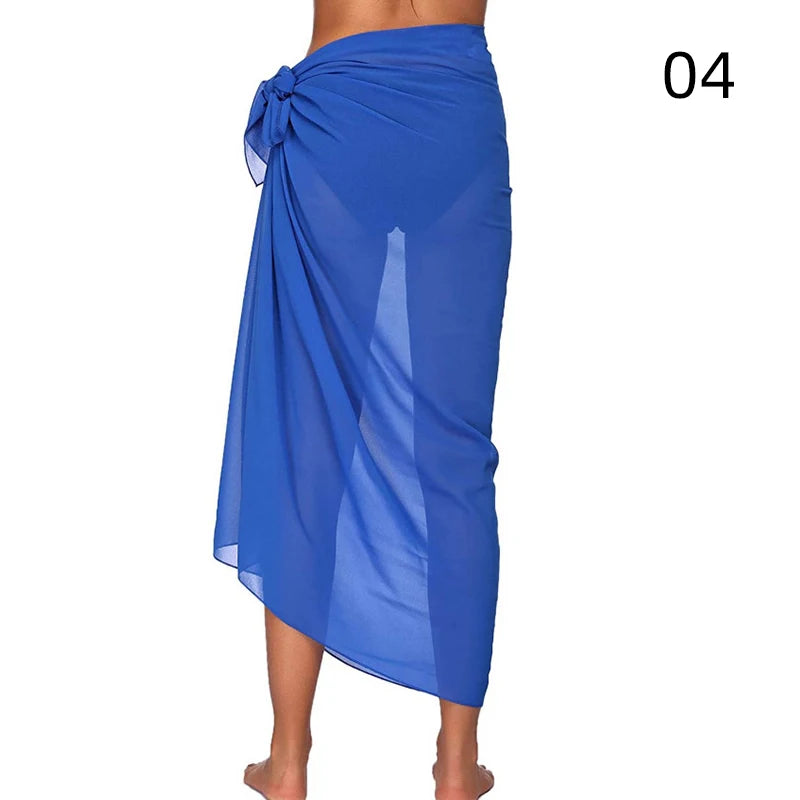 Sunset Long Sarong Beach Cover-Up blue