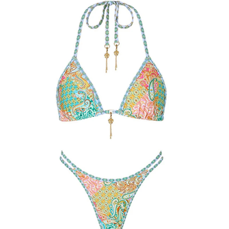 Tropical lace-up bikini by Bikini Lov