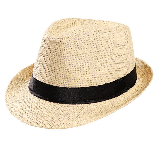 Hot Unisex Women Men Fashion Summer Casual Trendy Beach Sun Straw Jazz Hat Cowboy Fedora hat Gangster Cap-20