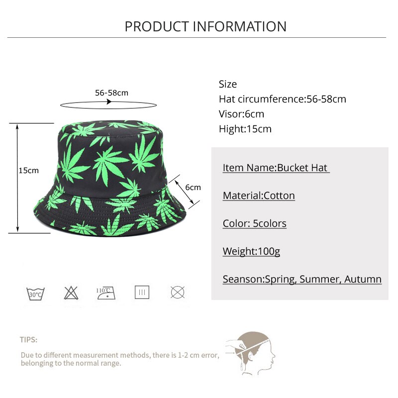 Panama Women Reversible Bucket Hats Leaf Printed Hip Hop Sun Hat Men Cotton Casual Fisherman Hats Caps-15