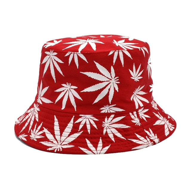 Panama Women Reversible Bucket Hats Leaf Printed Hip Hop Sun Hat Men Cotton Casual Fisherman Hats Caps-19