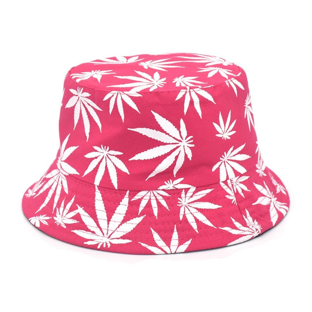 Panama Women Reversible Bucket Hats Leaf Printed Hip Hop Sun Hat Men Cotton Casual Fisherman Hats Caps-7
