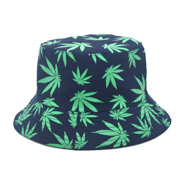 Panama Women Reversible Bucket Hats Leaf Printed Hip Hop Sun Hat Men Cotton Casual Fisherman Hats Caps-16