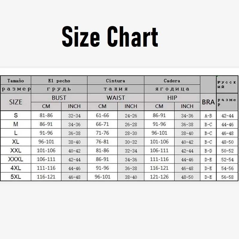 size chart for the Close-up of padded bust and sleek neckline on 2025 swimsuit