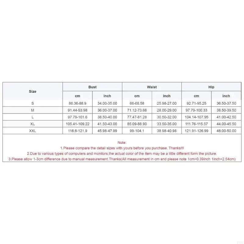 size chart for the  V neckline and push-up padding on bathing suit