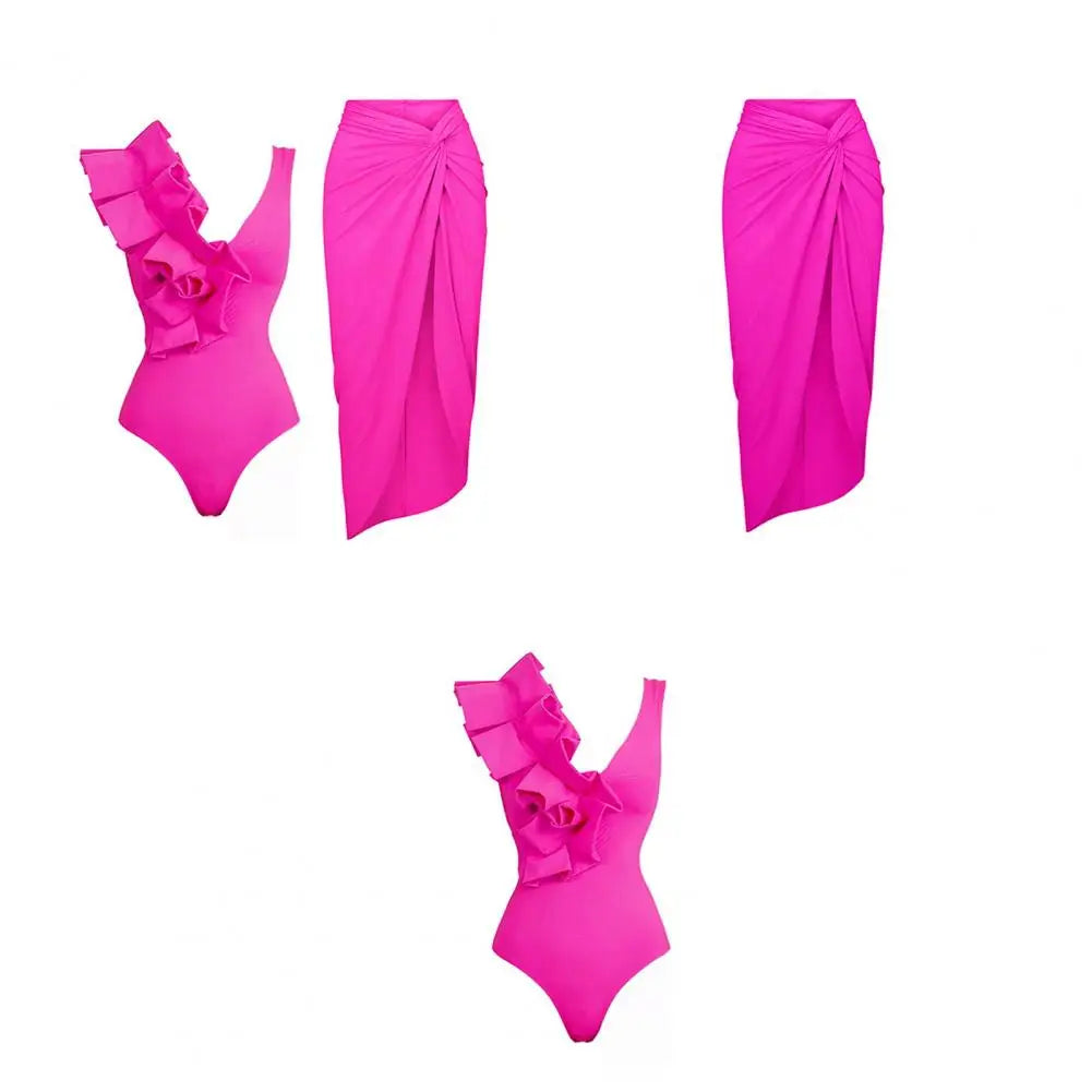deep V-neck swimsuit  set