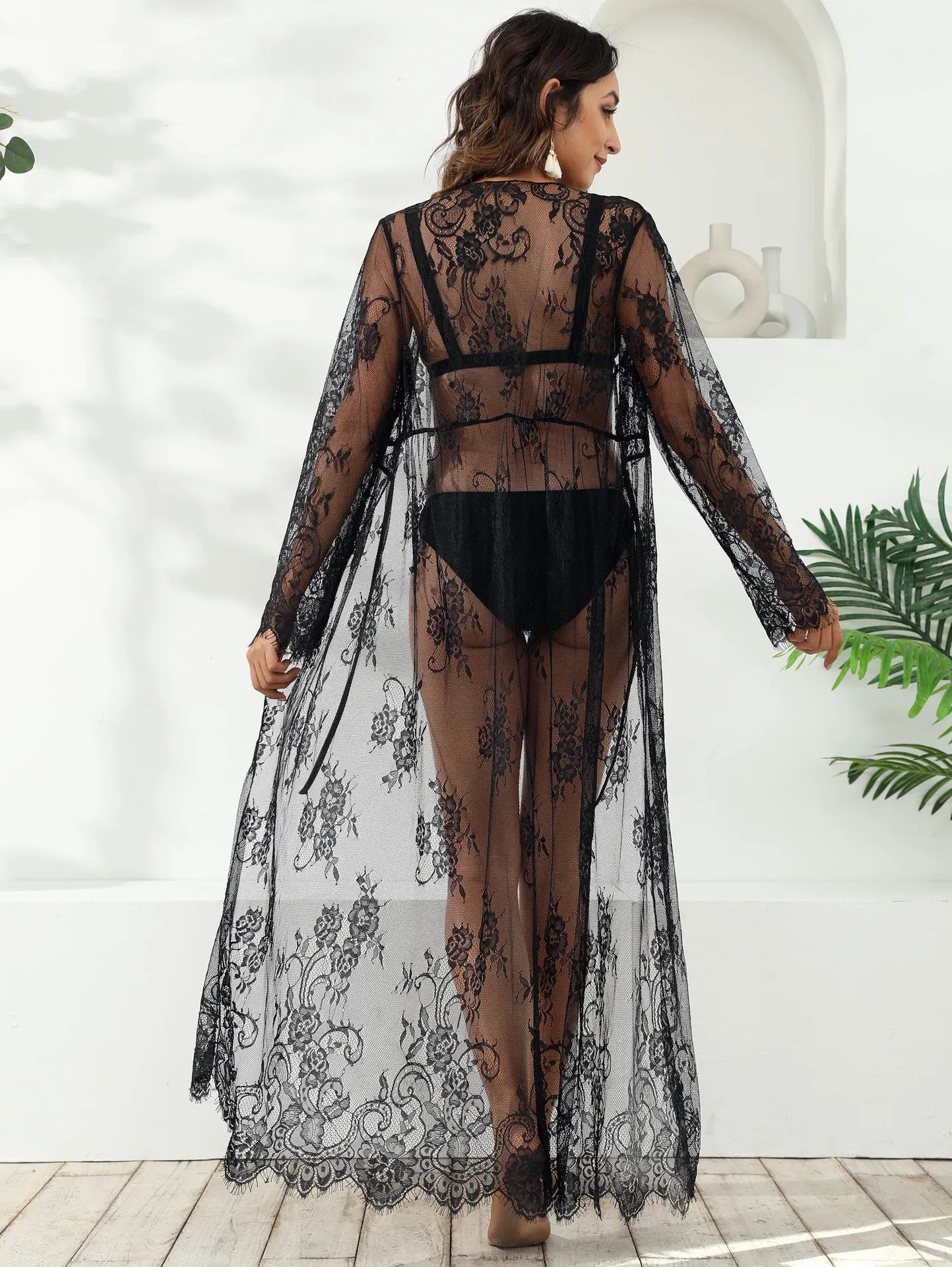 Women’s lace cardigan beachwear cover-up
