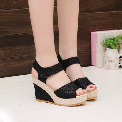 Flat bottom high heel sandals-2