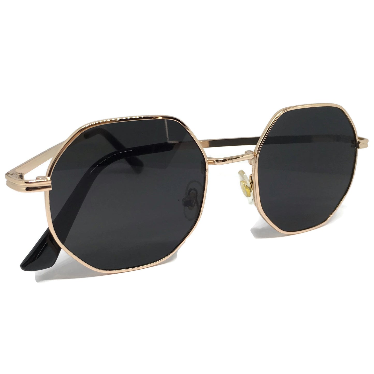 Hexagon Black & Gold Sunglasses-0