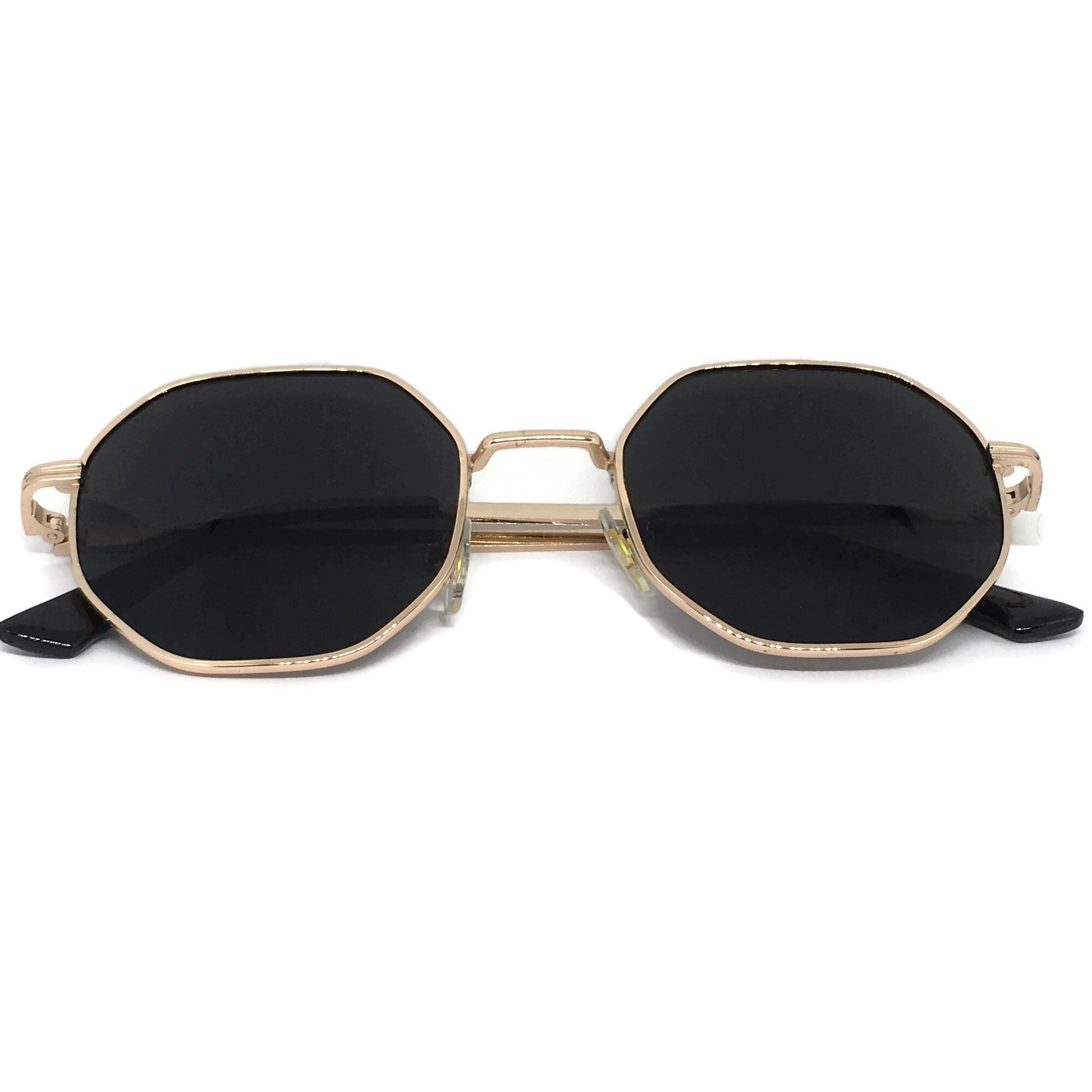 Hexagon Black & Gold Sunglasses-1
