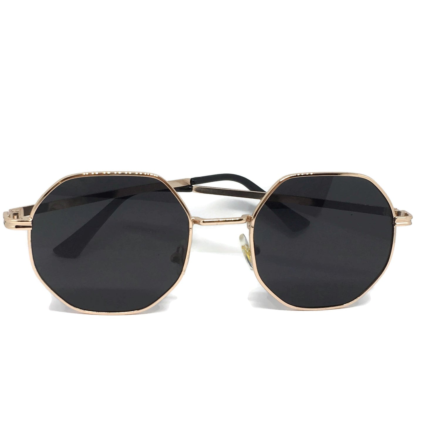 Hexagon Black & Gold Sunglasses-3