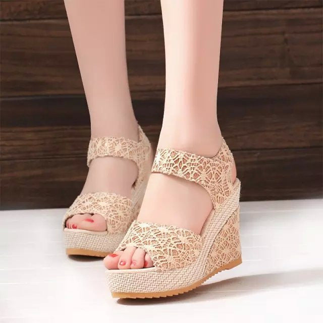 Flat bottom high heel sandals-8