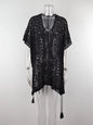  V-Neck Beach Cover-Up black  style 