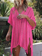  Close-up of angel wings cutout in Women's V-Neck Beach Cover-Up pink style 