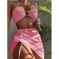 Front view of 3-piece bikini set the light ink style 