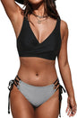  Lace Wave Two-Piece Bikini Swimsuit black 