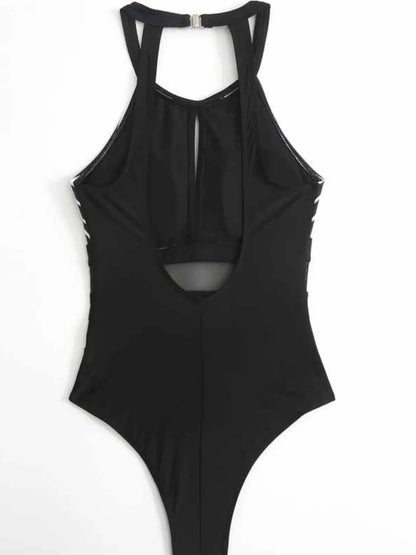 Stylish one-piece swimsuit black style 