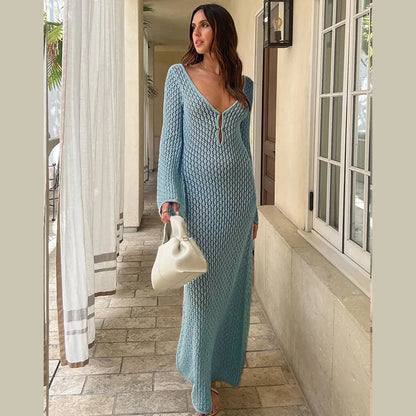 Model wearing Women's Lunar Lace Long-Sleeve Cover-Up