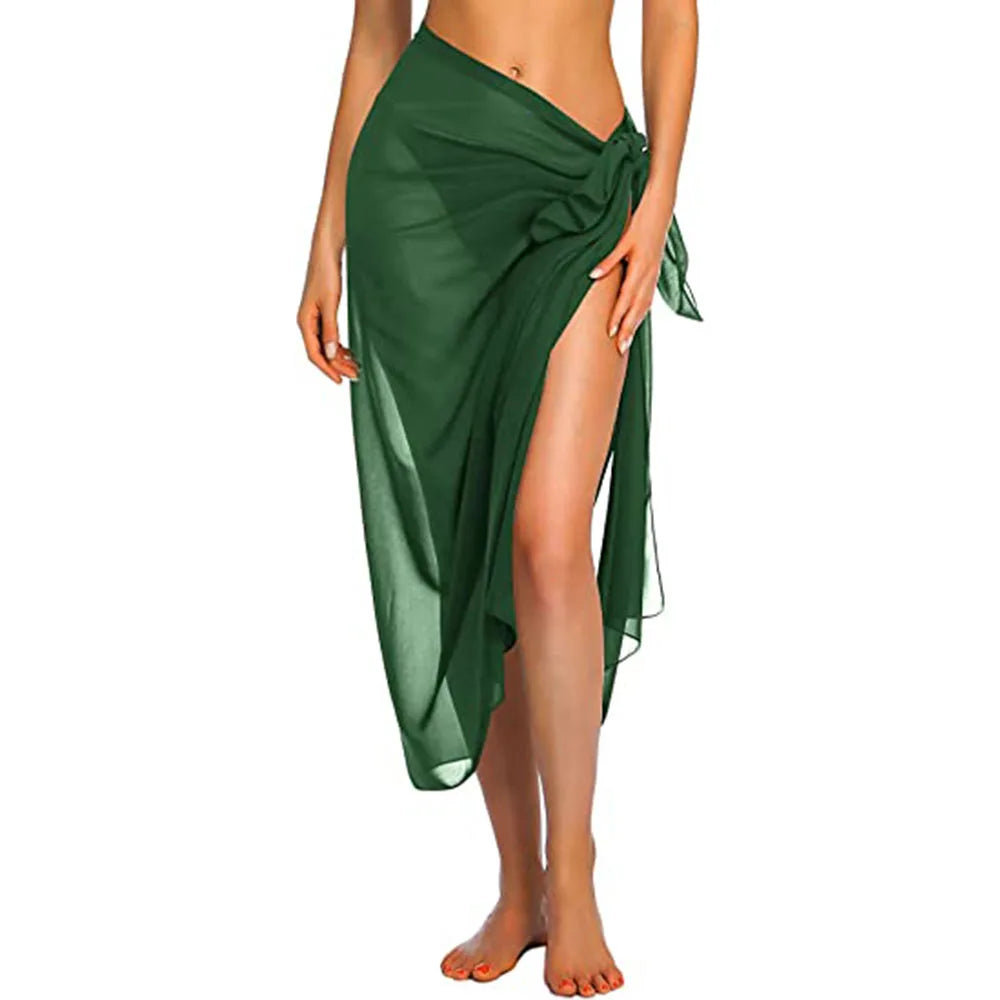 Long & Short Sarong Swimsuit Cover-Up – Sheer Summer Bikini Wrap Skirt