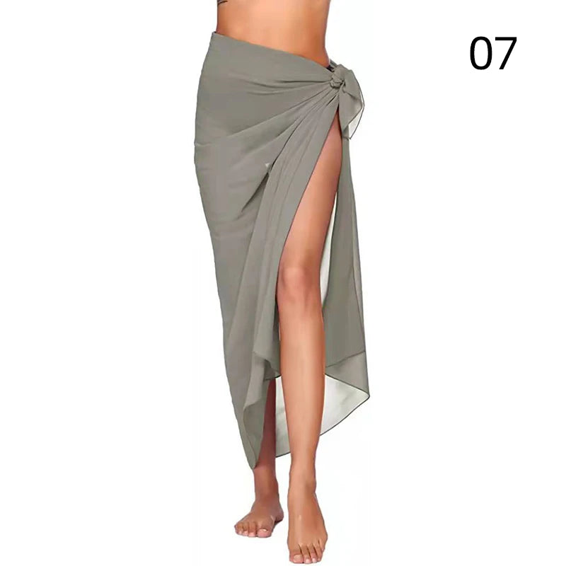 the gray color Sexy chiffon wrap skirt 