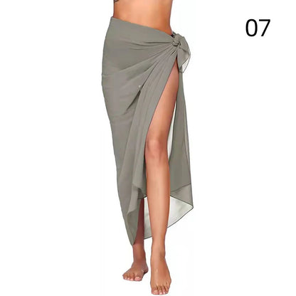 the gray color Sexy chiffon wrap skirt 