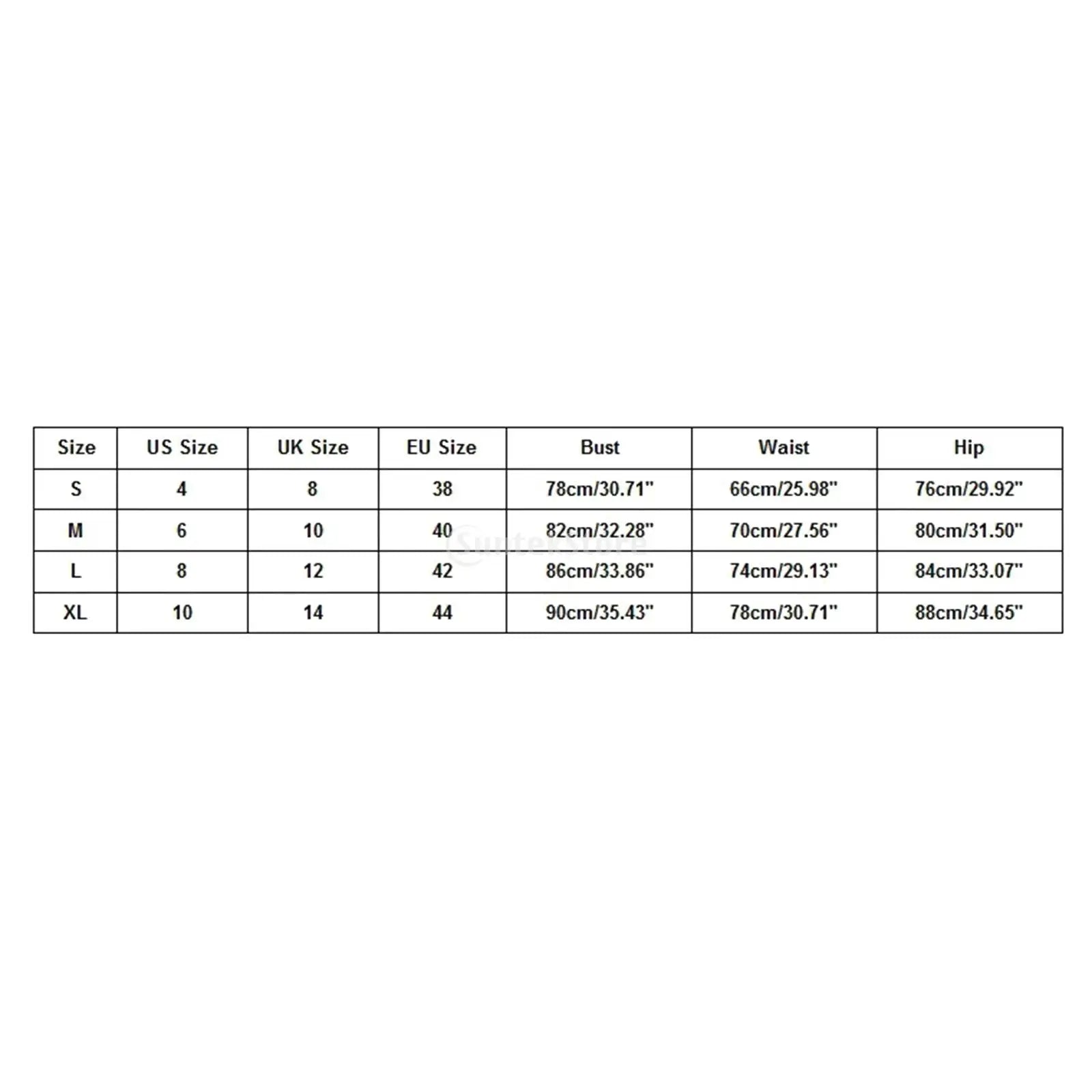 the sixe chart shows forthe Front view of black push-up padded bikini set    