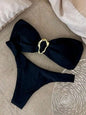 Strapless swimsuit High-cut bikini bottom