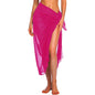 front view of the Sheer Summer Bikini Wrap Skirt rose red  style 