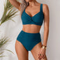 Close-up of built-in padding and stitching on bikini top 