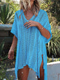 Women's V-Neck Beach Cover-Up light blue color 