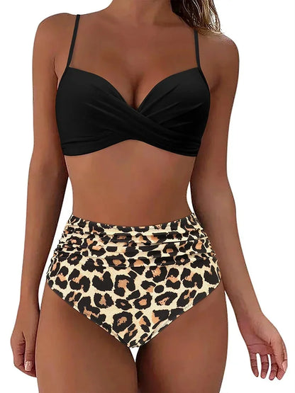 Model wearing bikini set on beach vacation