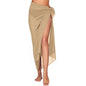 Sheer Summer Bikini Wrap Skirt gray long 