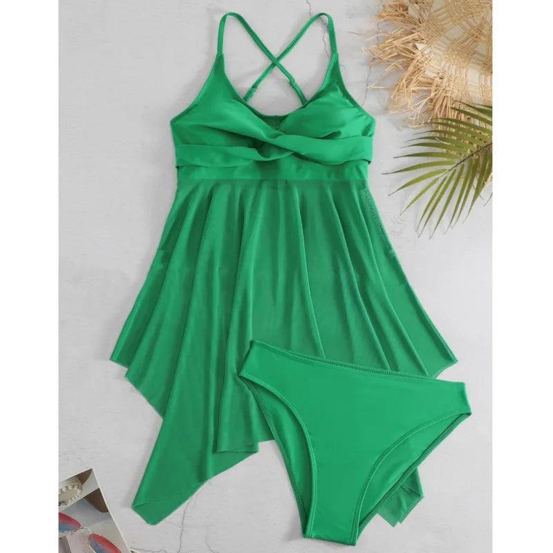 Close-up of high-waist bottoms in Women's Active Tide Tankini Set