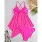 pink view of Women's Active Tide Tankini Set with high-waist bottoms