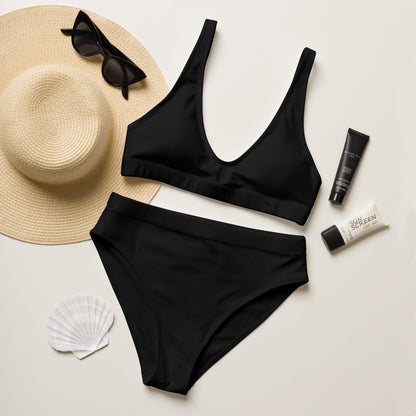 Black High-waisted bikini-0