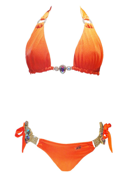 Amber Luxury Top & Tie Side Bottom - Orange-2