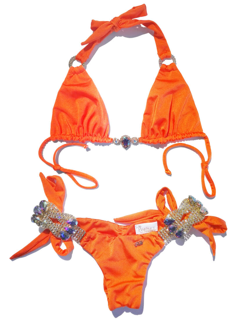 Amber Luxury Top & Tie Side Bottom - Orange-6