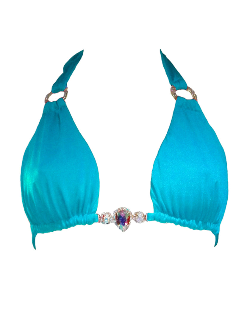 Amber Halter Top - Turquoise-1