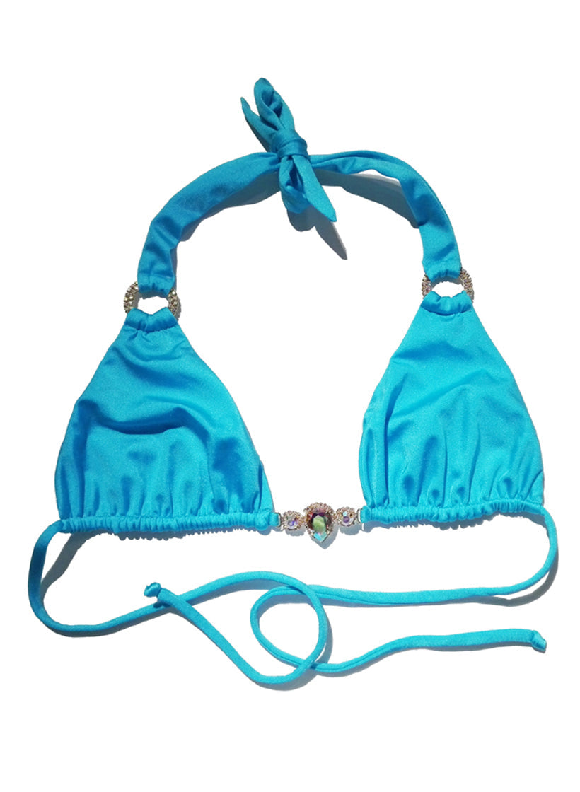 Amber Halter Top - Turquoise-2