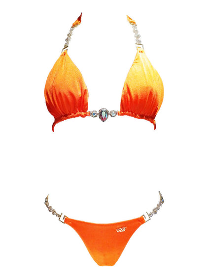 Belle Triangle Top & Skimpy Bottom - Orange-2