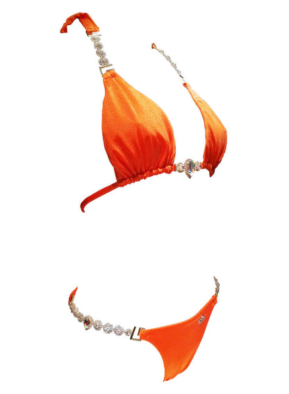 Belle Triangle Top & Skimpy Bottom - Orange-3