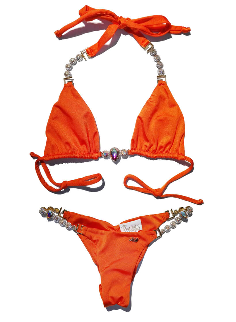 Belle Triangle Top & Skimpy Bottom - Orange-5