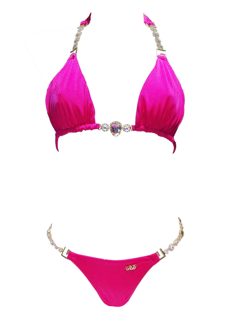 Belle Triangle Top & Skimpy Bottom - Pink-3