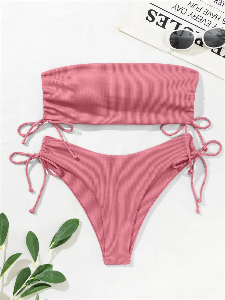Front view showing cheeky high-leg Brazilian bikini bottom