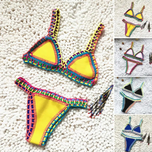Front view of backless bikini set with mid-rise bottom